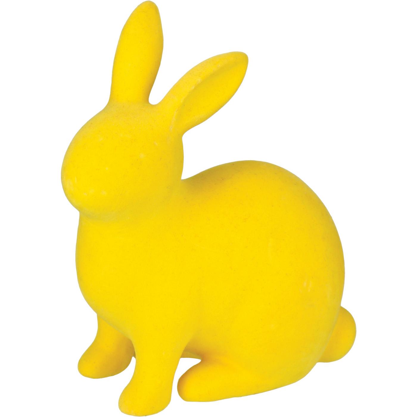 Destination Holiday Flocked Easter Bunny - Yellow; image 1 of 2