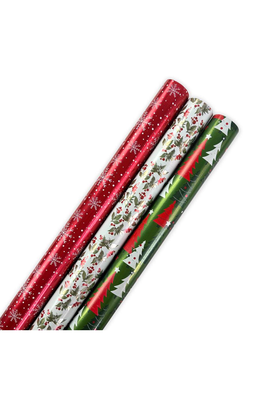 Destination Holiday Reversible Christmas Gift Wrap Rolls Assorted