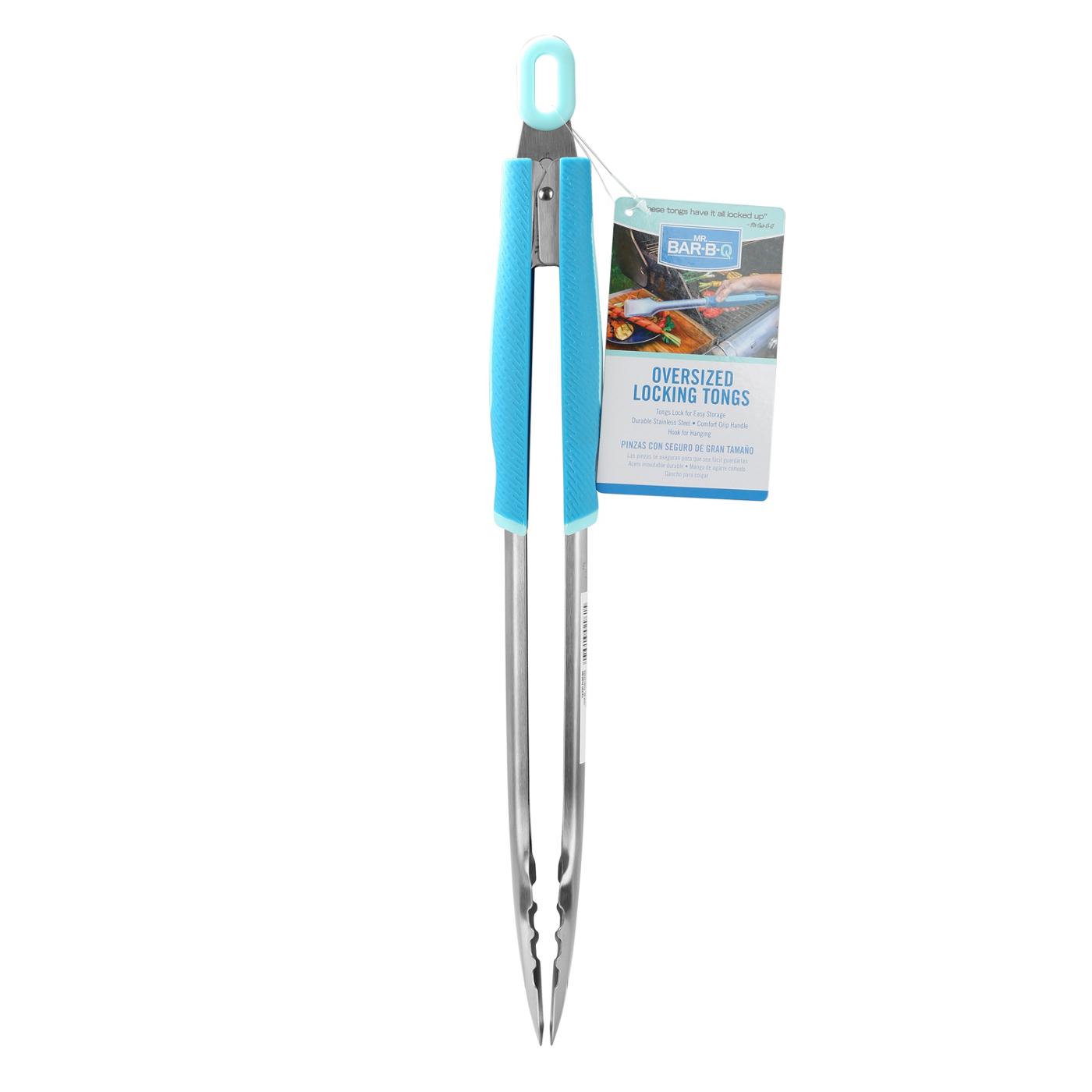 Mr. Bar-B-Q Oversized Locking Tongs - Blue; image 1 of 3