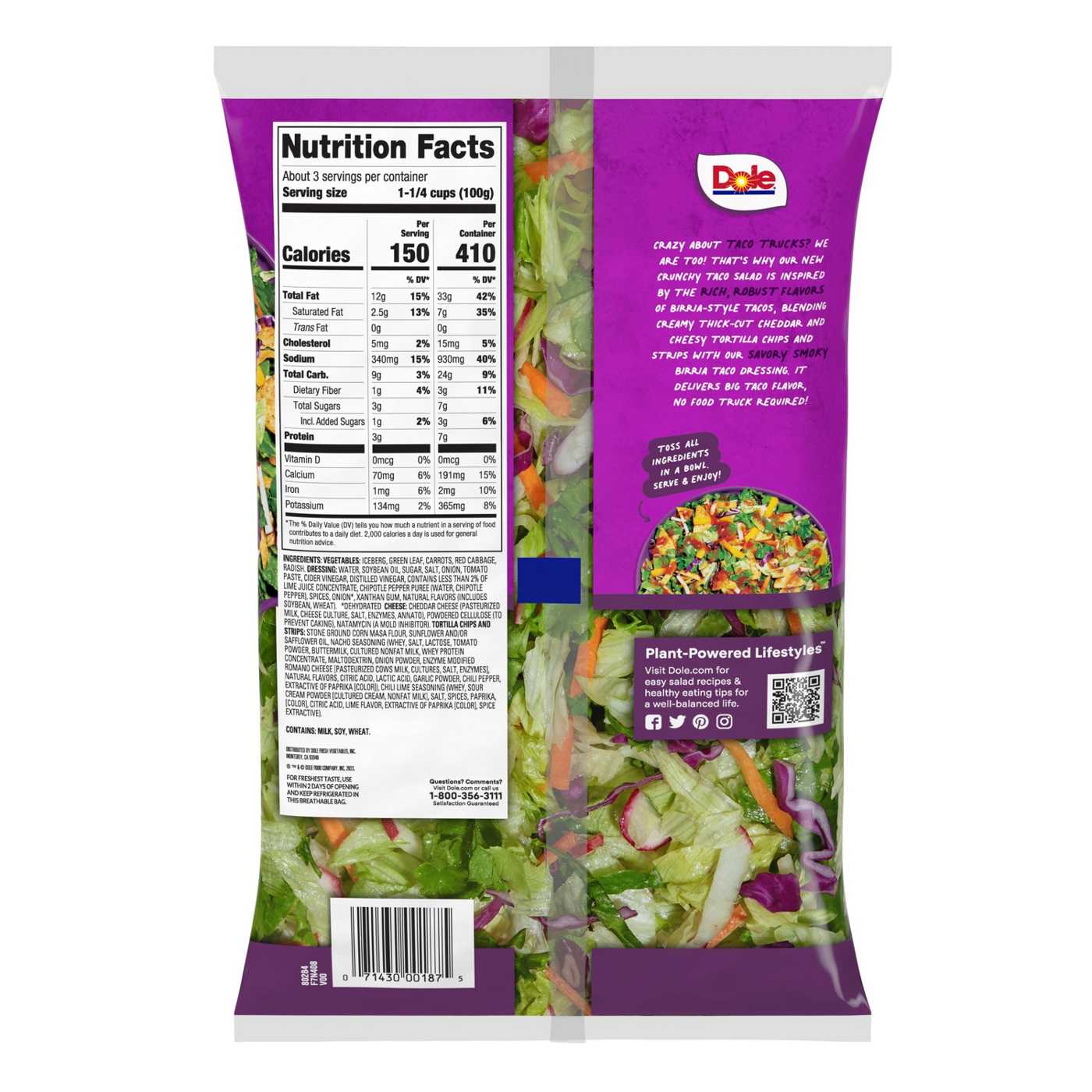 Dole Chopped Salad Kit - Crunchy Taco; image 2 of 2