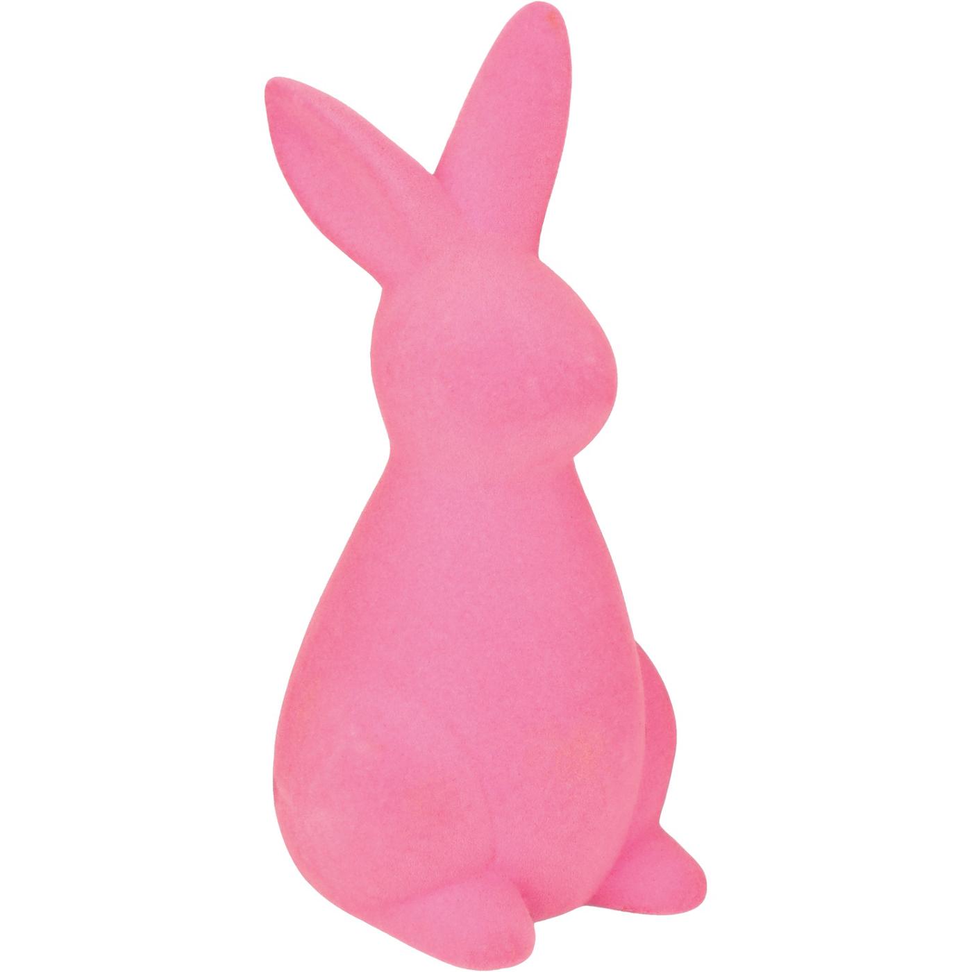 Destination Holiday Flocked Easter Bunny – Pink; image 1 of 2