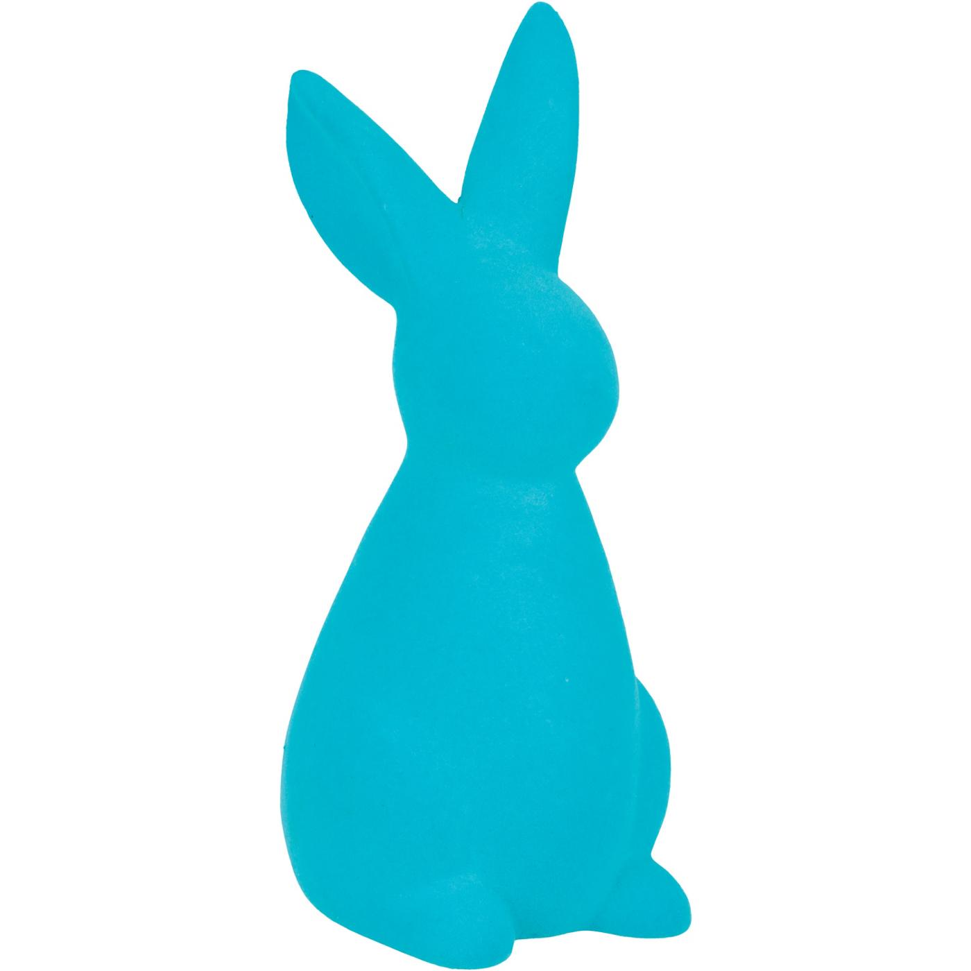 Destination Holiday Flocked Easter Bunny – Teal; image 1 of 2