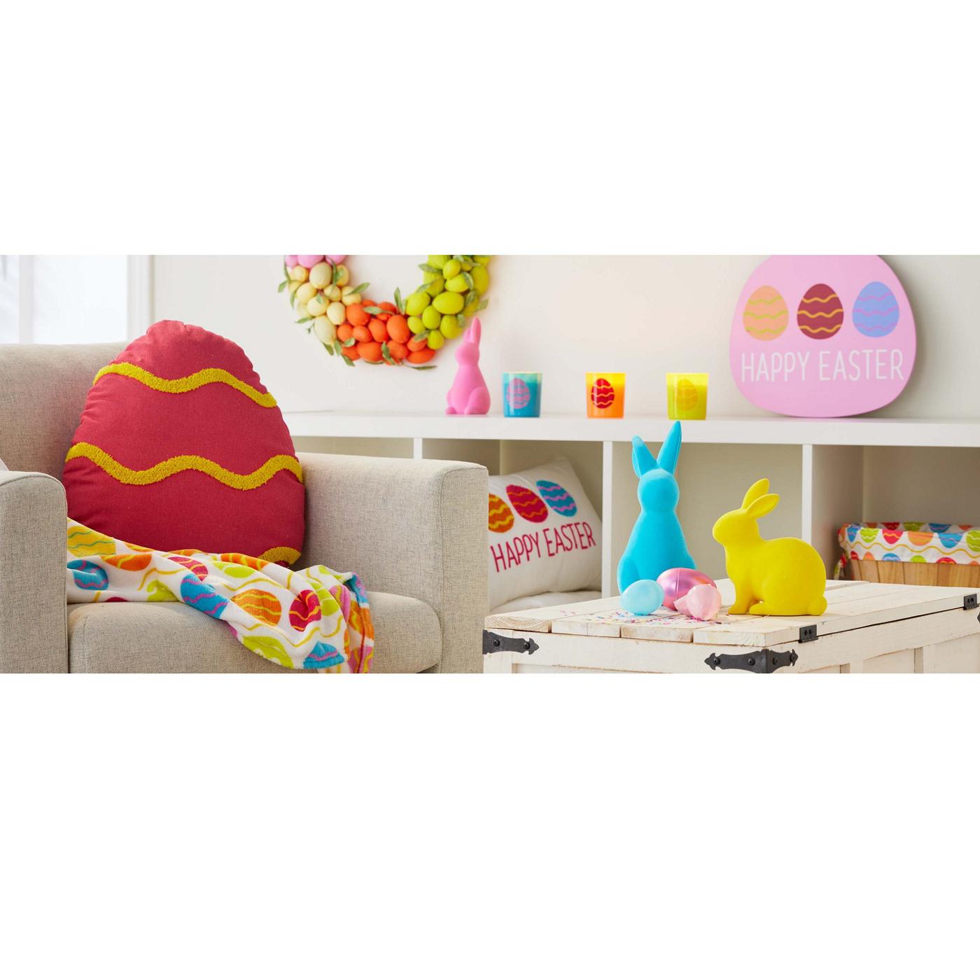 Destination Holiday Flocked Easter Bunny – Teal; image 2 of 2