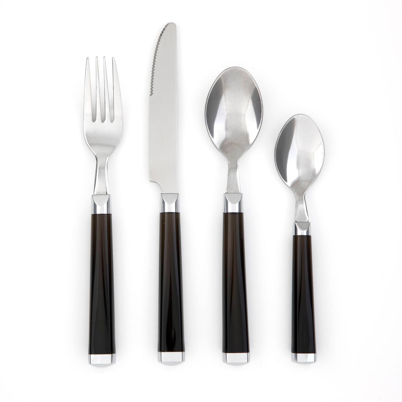 Cambridge Flatware Set with Hanging Rack - Temptation Black; image 2 of 2