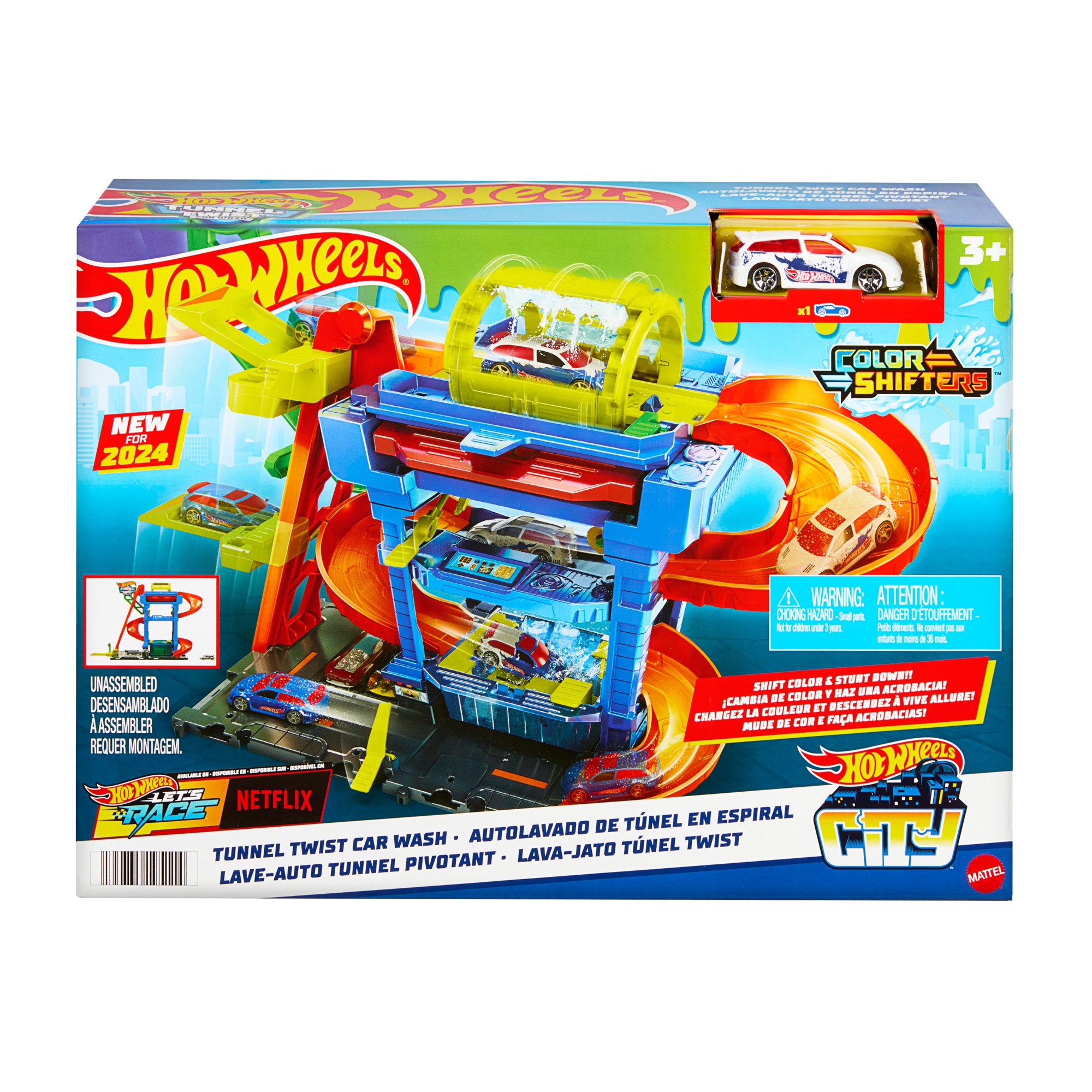 hot wheels tunnel twist car wash playset