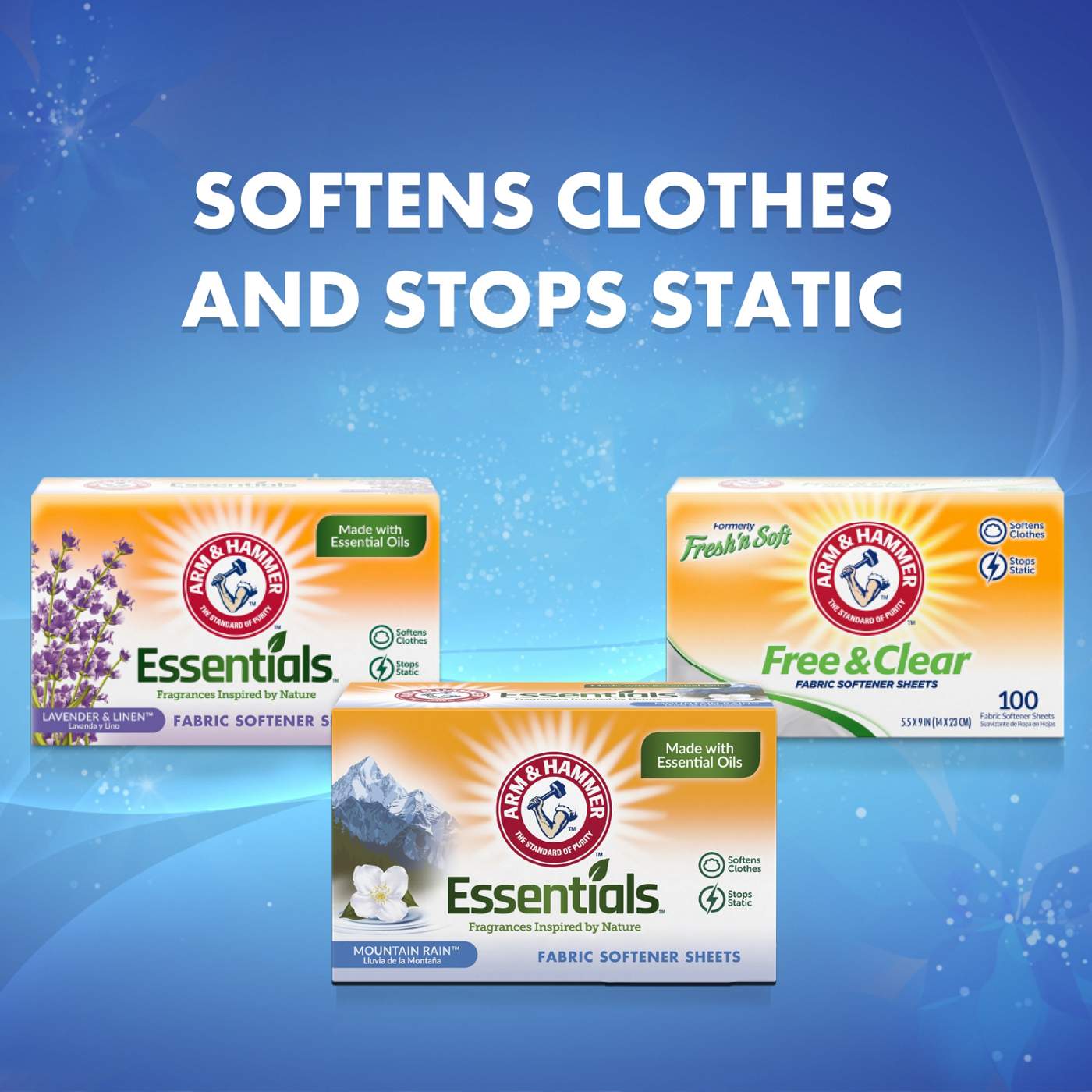 Arm & Hammer Essentials Fabric Softener Dryer Sheets - Lavender & Linen; image 12 of 13