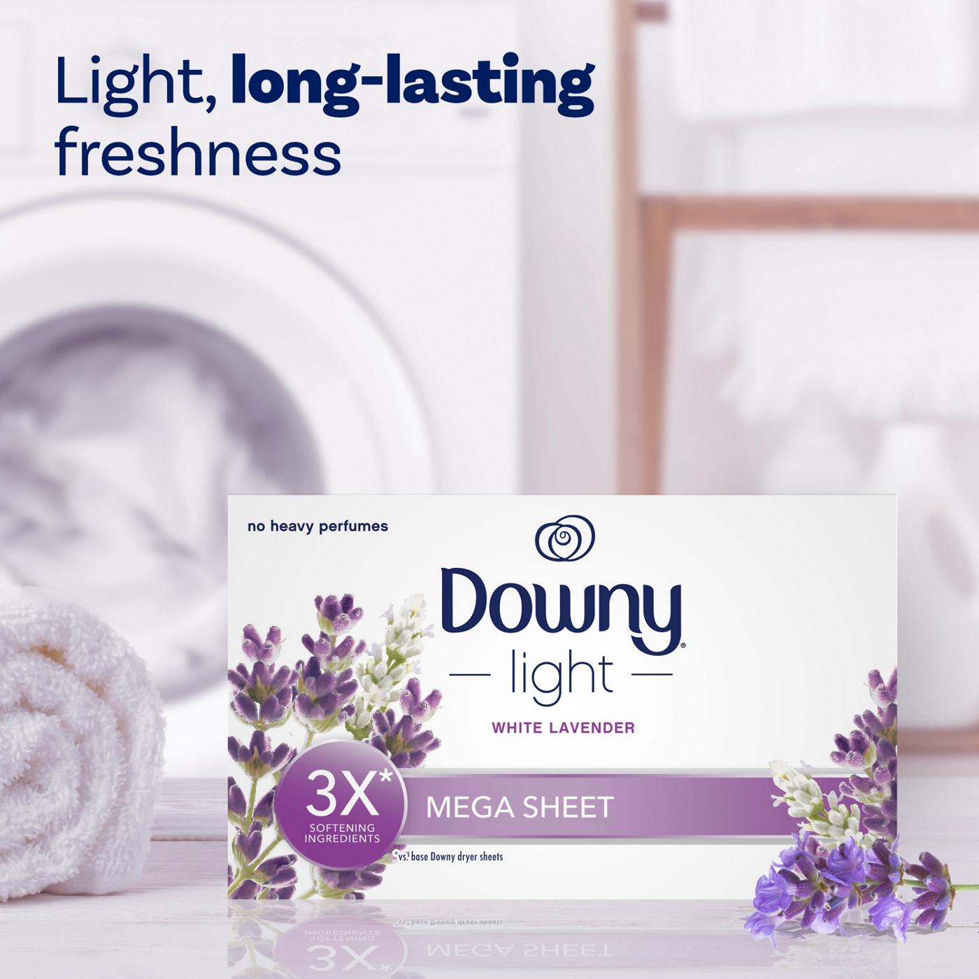 Downy Light Mega Fabric Softener Dryer Sheets - White Lavender; image 4 of 10