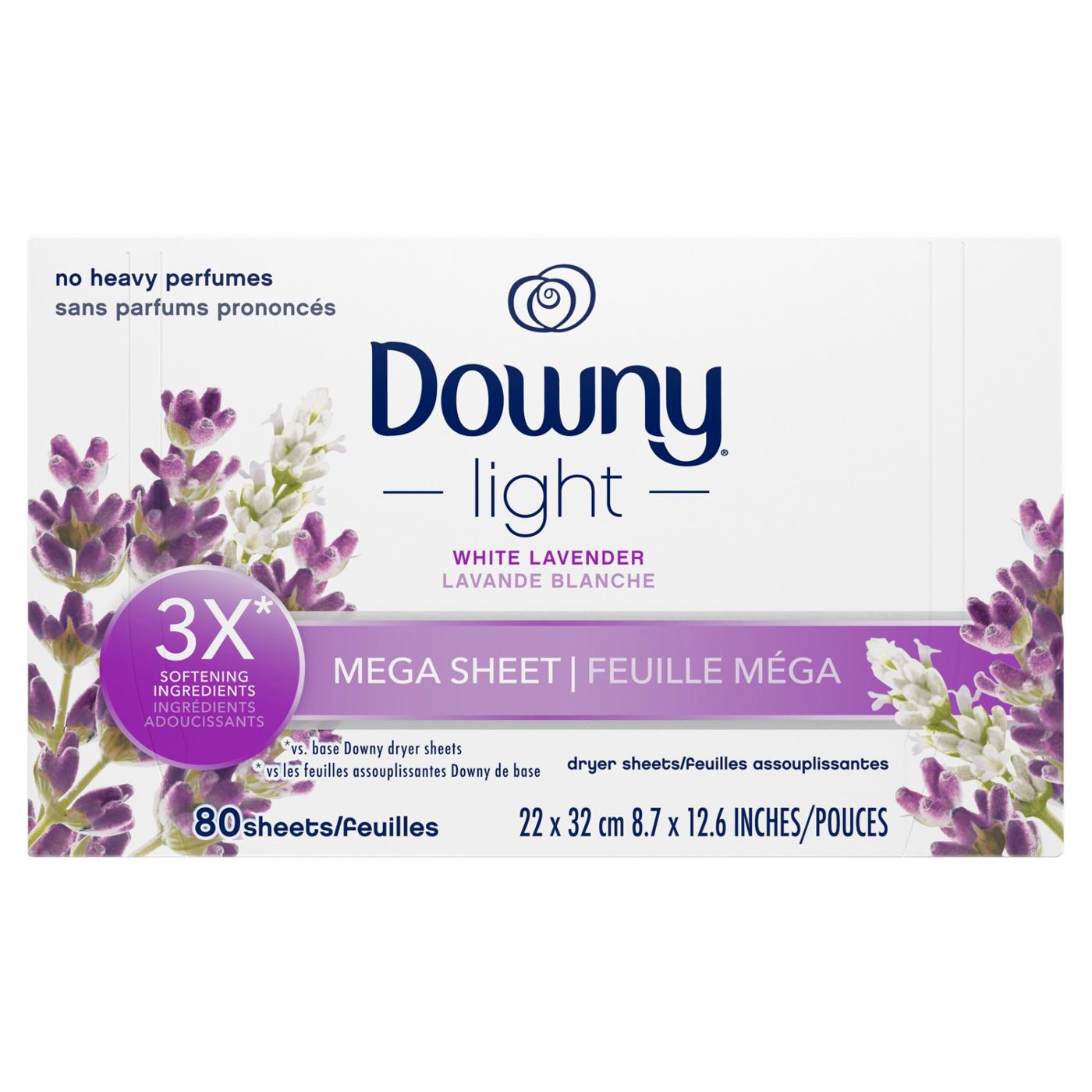 Downy Light Mega Fabric Softener Dryer Sheets - White Lavender; image 10 of 10