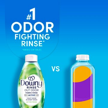 Downy Rinse & Refresh Laundry Odor Remover & Fabric Softener HE Compatible - Active Fresh Scent, 48 oz