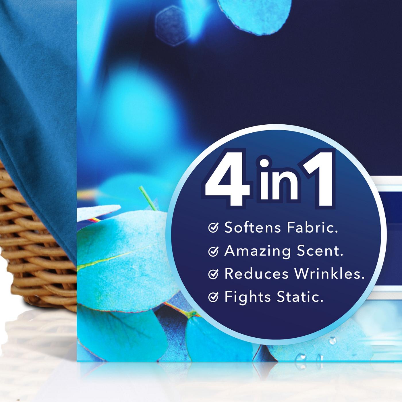 Downy Infusions BALANCE Mega Dryer Sheets Laundry Fabric Softener - Crisp Rain and Blue Eucalyptus; image 5 of 10