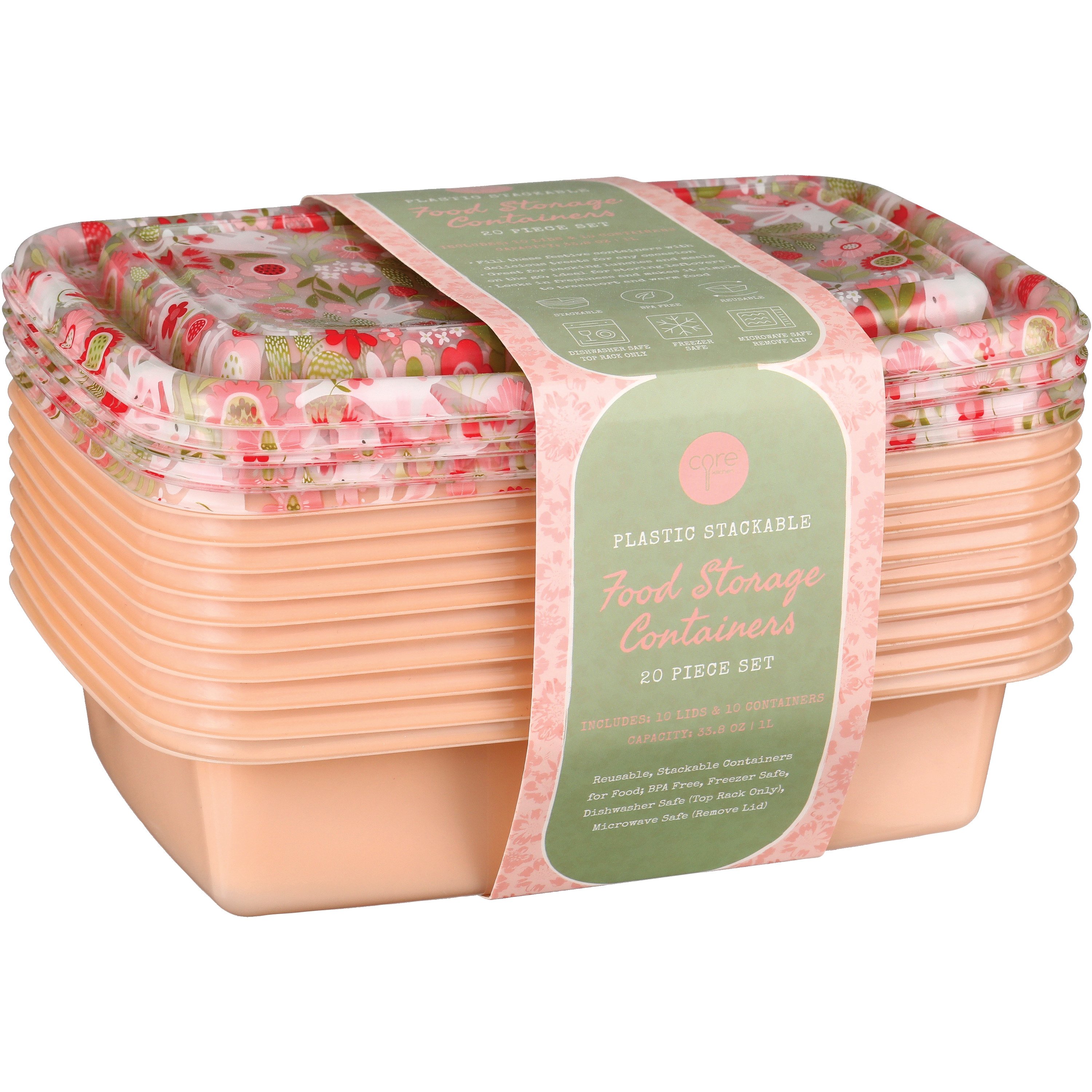 Core Bamboo Food Storage Containers with Lids Easter Bunnies Shop