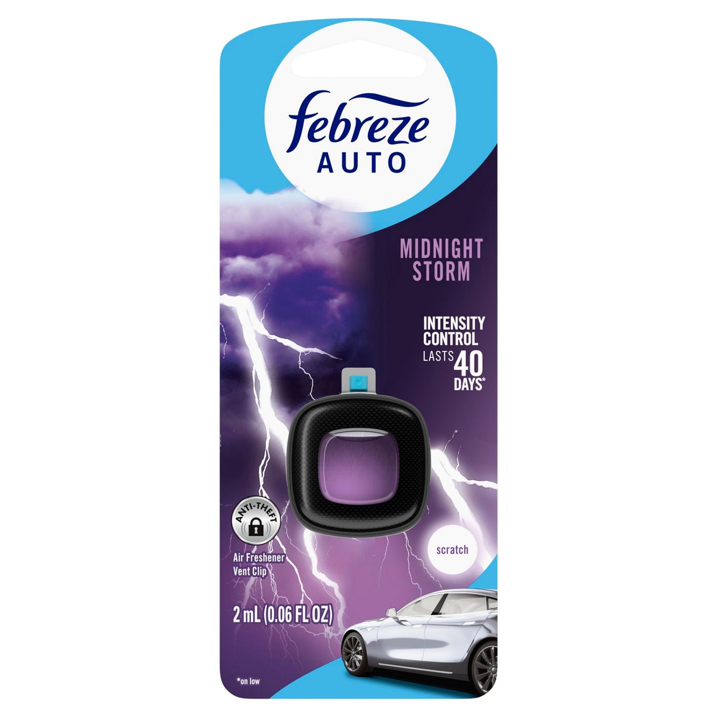 Febreze Auto Air Freshener Odor-Fighting Automotive Vent Clip - Midnight Storm Scent; image 9 of 10