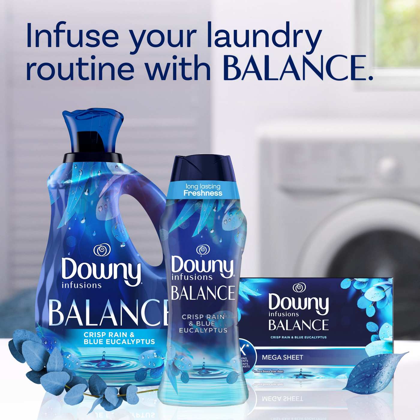 Downy Infusions BALANCE In-Wash Laundry Scent Booster Beads - Crisp Rain and Blue Eucalyptus; image 8 of 10