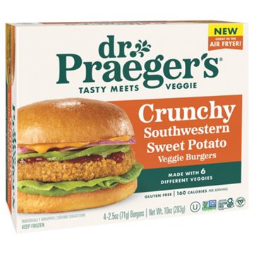 Dr. Praeger's Crunchy Southwestern Sweet Potato Veggie Burgers, 4 ct
