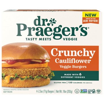 Dr. Praeger's Crunchy Cauliflower Veggie Burgers, 4 ct