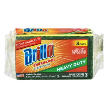Brillo Estracell Heavy Duty Scrub Sponges, 3 ct