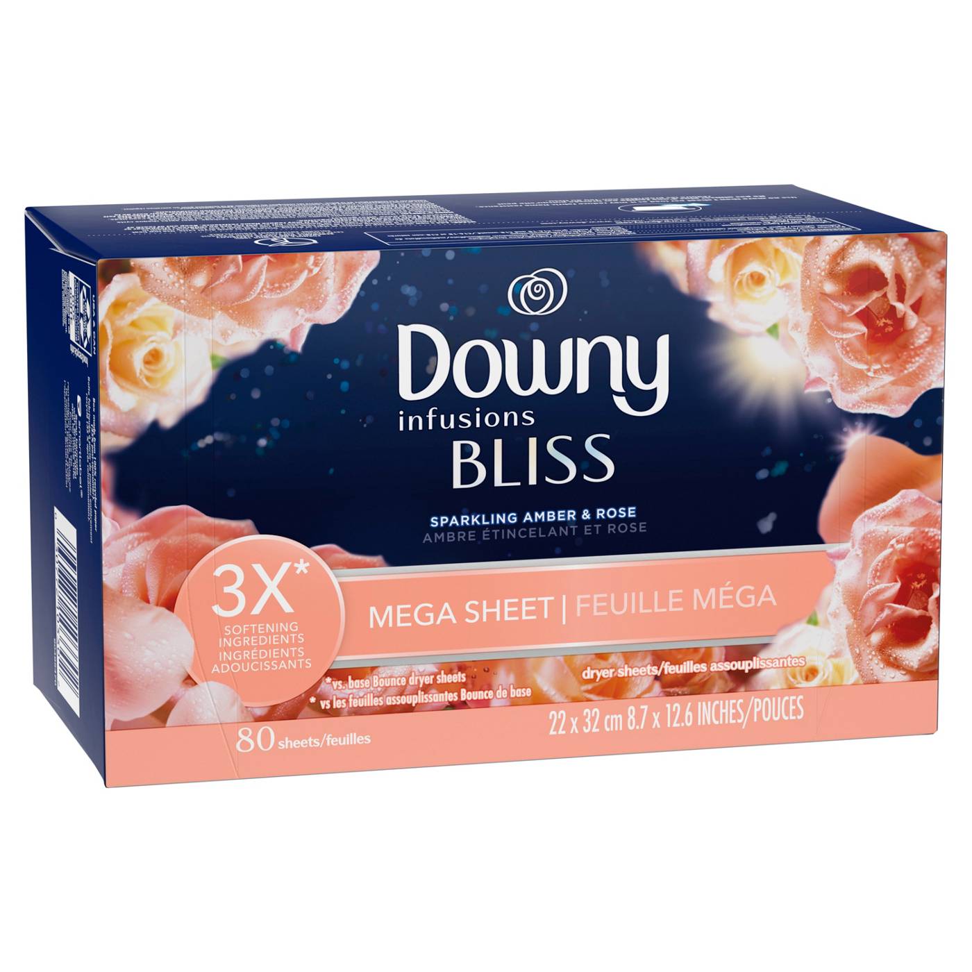 Downy Infusions BLISS Mega Dryer Sheets Laundry Fabric Softener - Amber and Rose; image 2 of 10