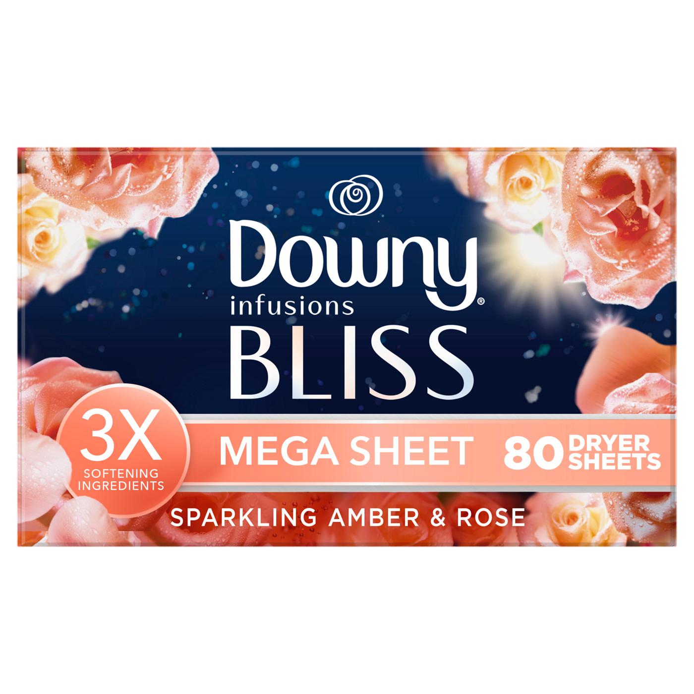 Downy Infusions Bliss Fabric Softener Mega Dryer Sheets - Amber & Rose; image 1 of 2