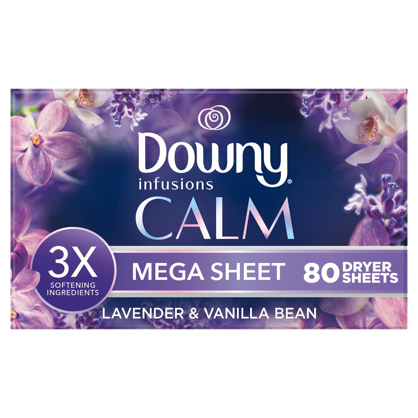 Downy Infusions Calm Fabric Softener Mega Dryer Sheets - Lavender & Vanilla; image 1 of 3