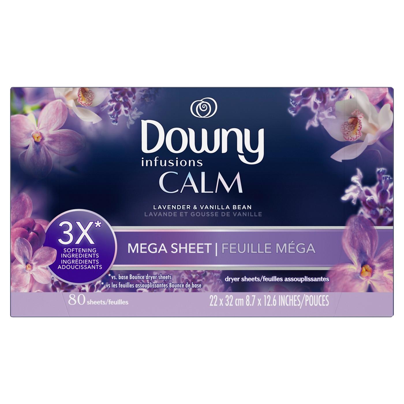 Downy Infusions CALM Mega Dryer Sheets Laundry Fabric Softener - Lavender and Vanilla Bean; image 10 of 10