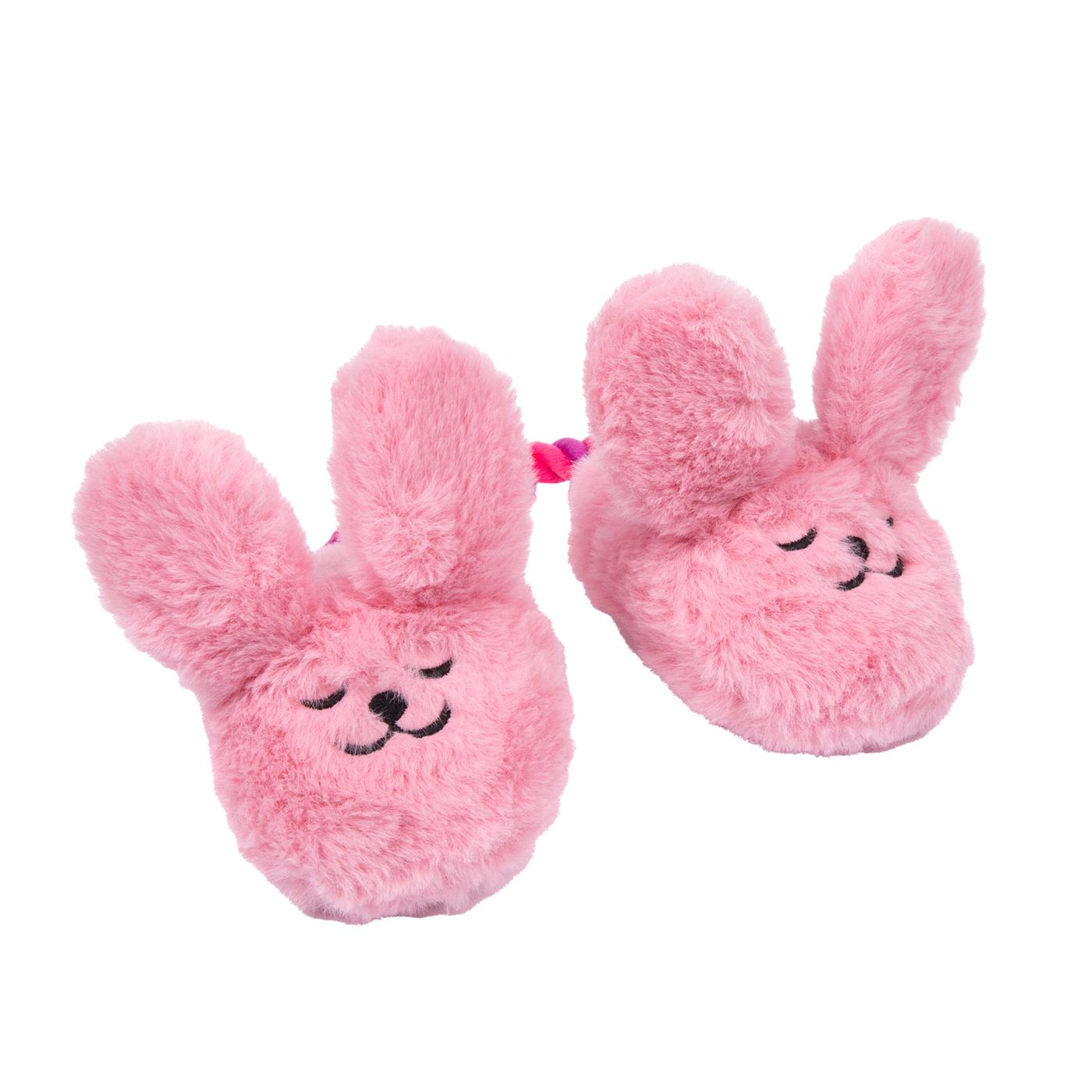 Fluffy Pink Bunny Plush Slippers