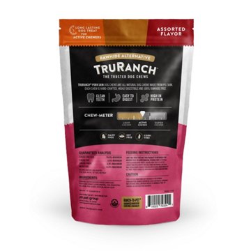 TruRanch 6 Inch Pork Skin Twists Assorted Dog Chews
