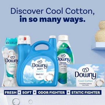 Downy Soft 2 in 1 Soft & Fresh Liquid Fabric Softener, 190 Loads - Cool Cotton Scent