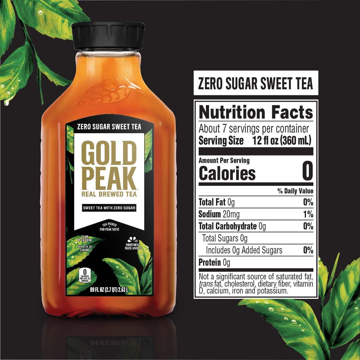 Gold peak Zero Sugar Sweet Tea; image 6 of 6