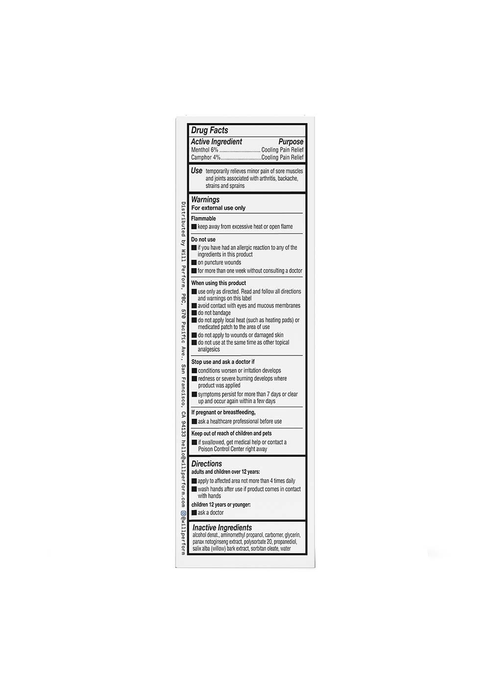 Will Perform Cooling Pain Relief Roll-On; image 2 of 2