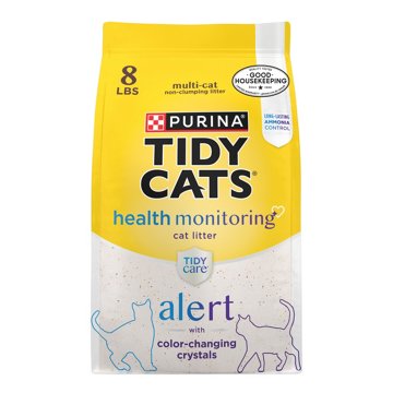 Tidy Cats Purina Tidy Care Alert Cat Health Monitoring Non Clumping Cat Litter with Silica Crystals, 8 lb