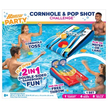 Banzai Party Cornhole & Pop Shot Pool Game Set