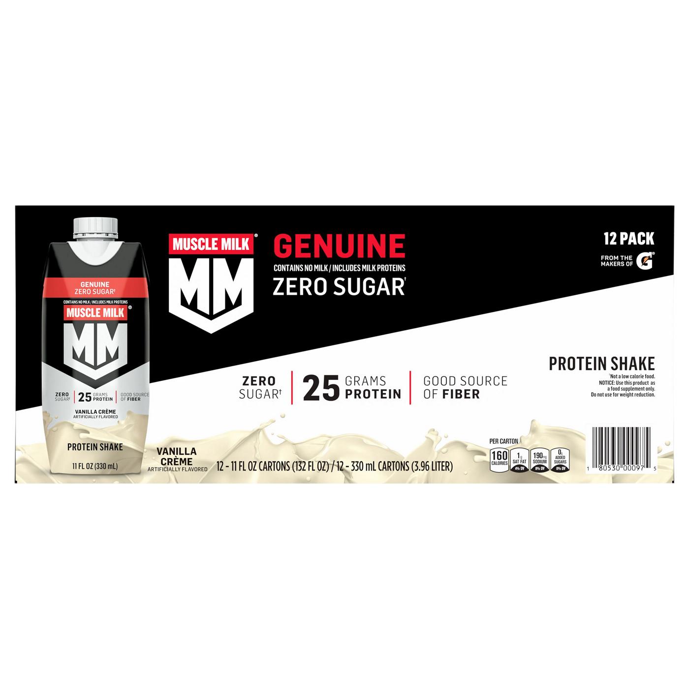 Muscle Milk Genuine Protein Shakes - Vanilla Creme, 12 Pk; image 1 of 3