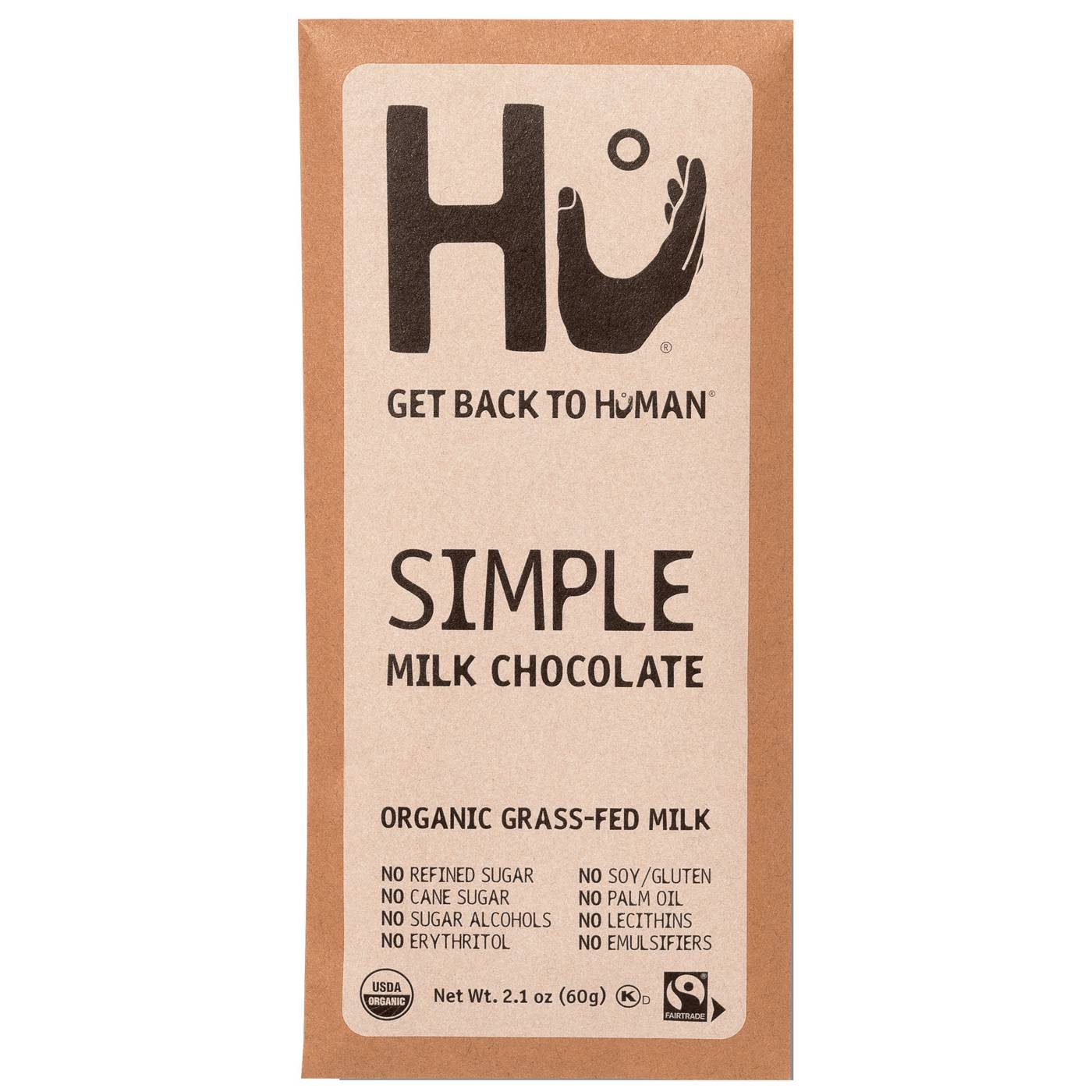 Hu Organic Grass-Fed Simple Milk Chocolate Bar; image 1 of 8