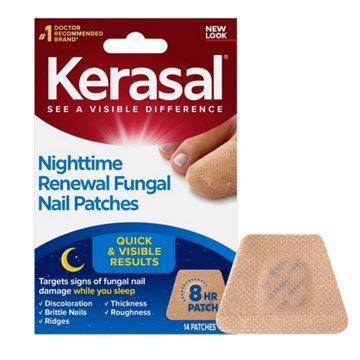 Kerasal Nighttime Renewal Fungal Nail Patch, Extra Strength, Overnight Repair, 14 ct