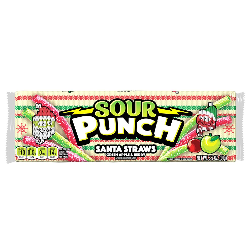 Sour Punch Santa Straws Candy Shop Candy at HEB