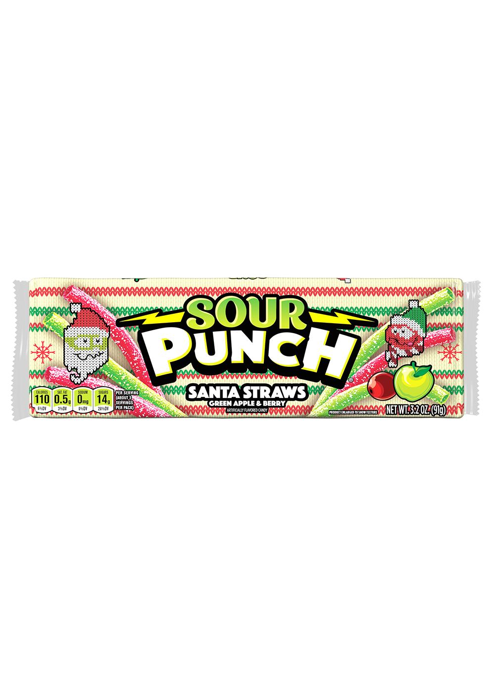 Sour Punch Santa Straws Christmas Candy; image 1 of 2