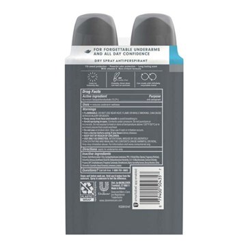 Dove Men+Care Dry Spray Antiperspirant Clean Comfort - Twin Pack, 3.8 oz