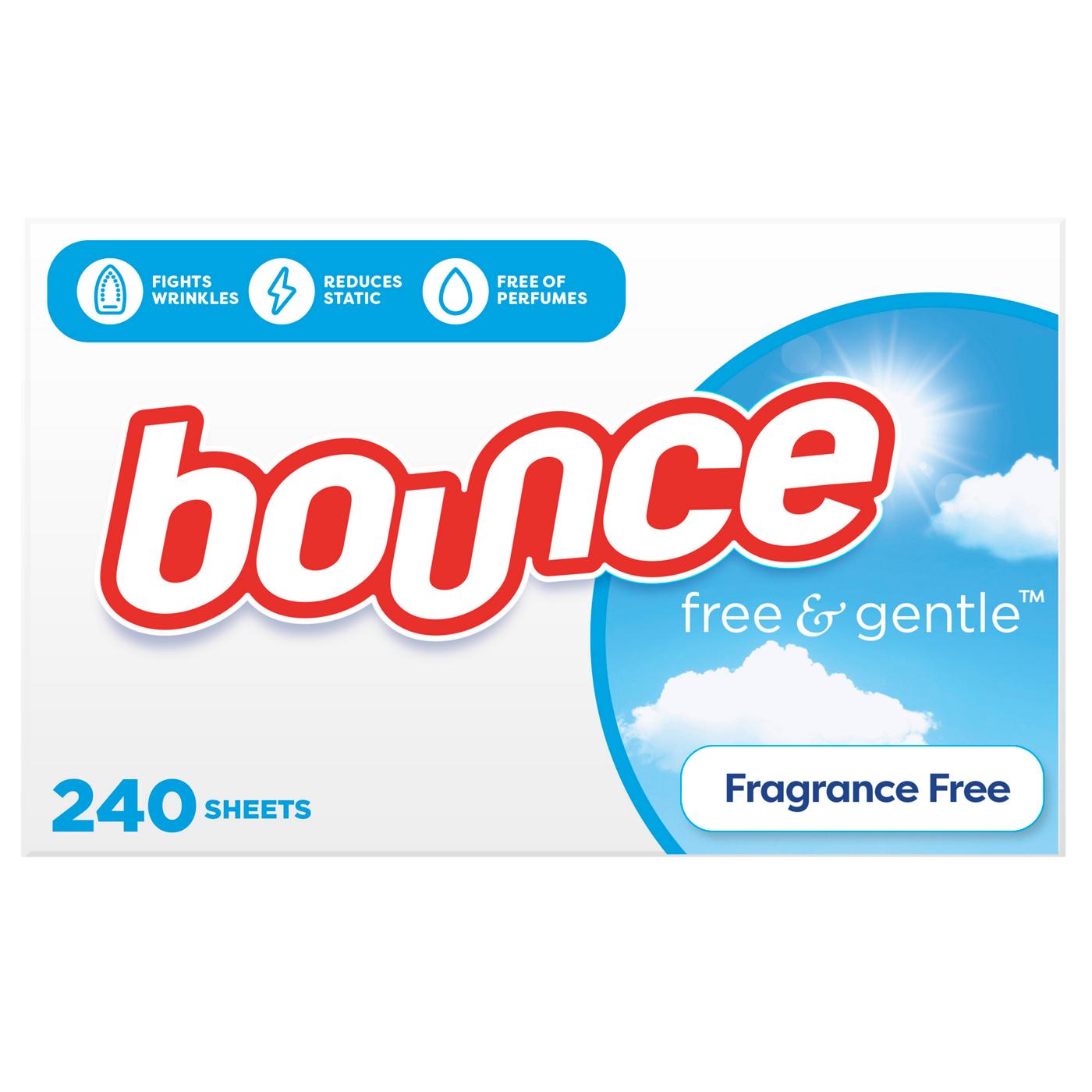 Bounce Free & Gentle Dryer Sheets - Unscented; image 1 of 10