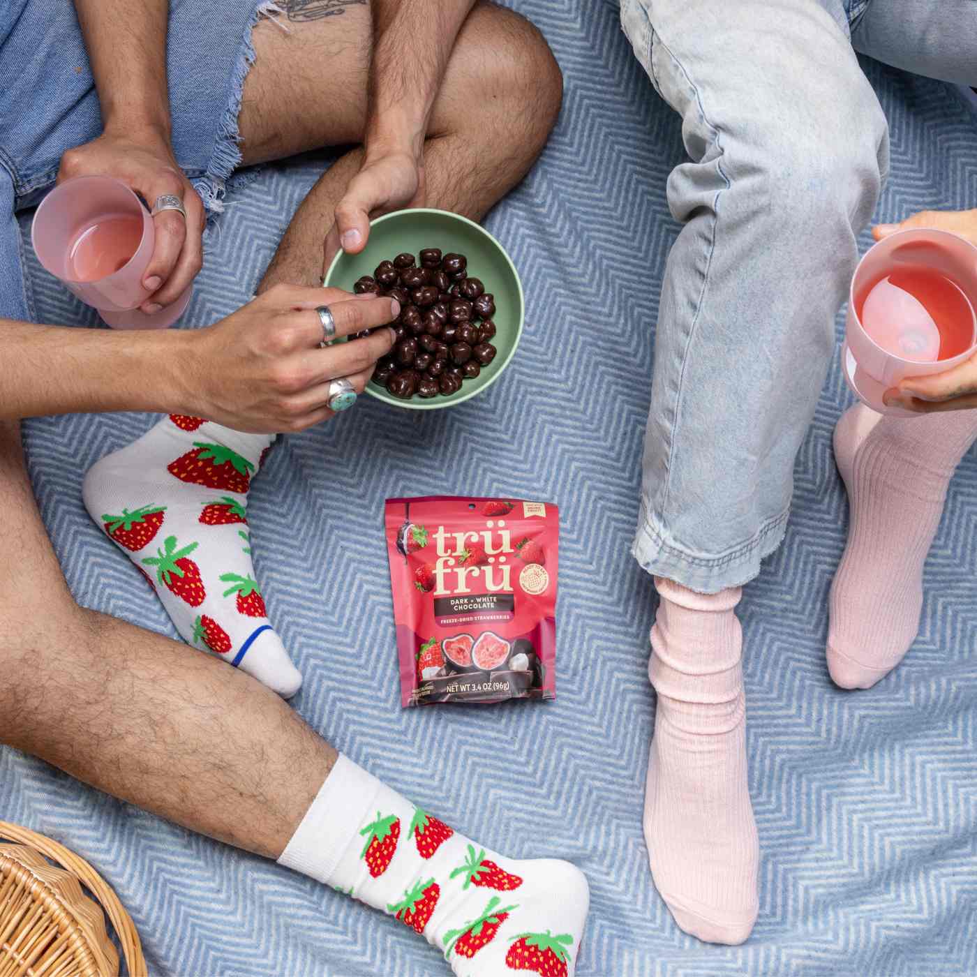 Tru Fru Freeze Dried Strawberries in Dark & White Chocolate; image 3 of 7