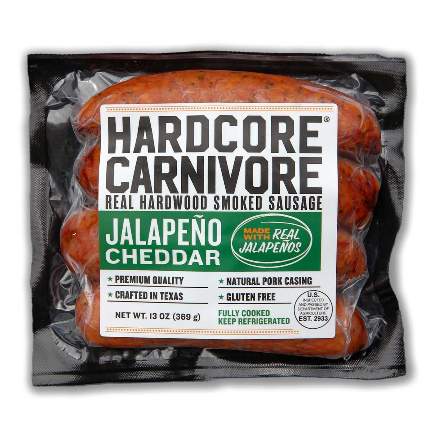 Hardcore Carnivore Smoked Sausage Links - Jalapeno Cheddar; image 1 of 2