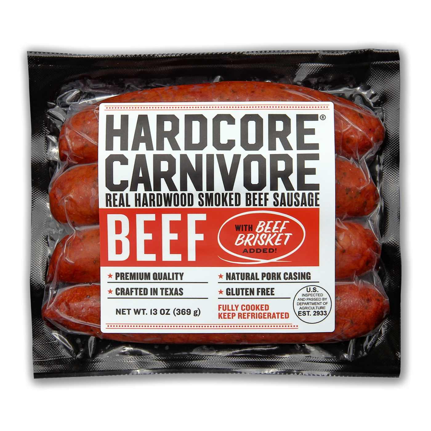 Hardcore Carnivore Beef Smoked Sausage Links; image 1 of 2