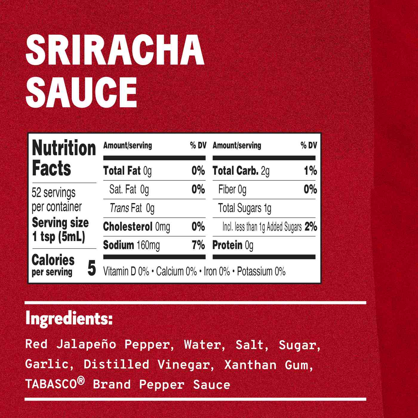Tabasco Sriracha Sauce; image 8 of 8