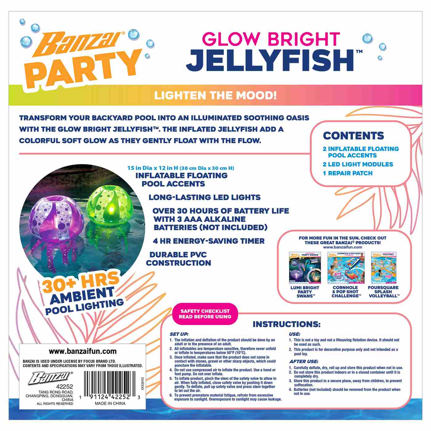 Banzai Party Glow Bright Jellyfish Pool Floats - Shop Floats at H-E-B