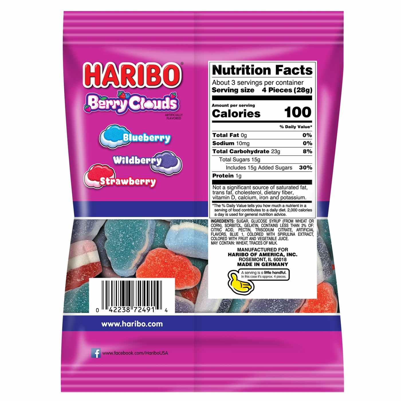 Haribo Berry Clouds Gummi Candy; image 2 of 2