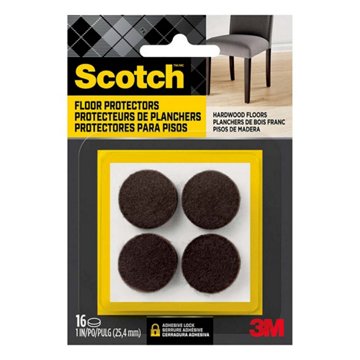Scotch Furniture Floor Protectors - Brown, 16 ct