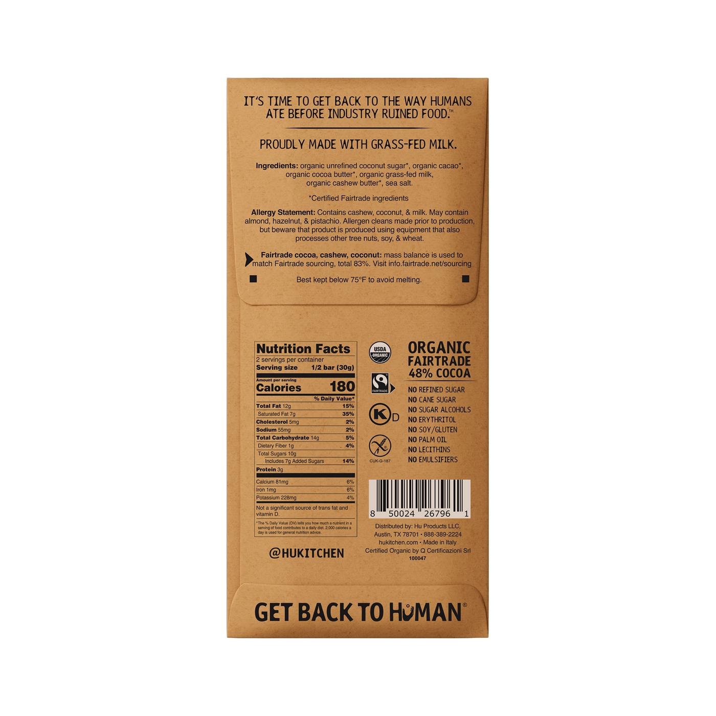 Hu Organic Grass-Fed Cashew Butter Milk Chocolate Bar; image 8 of 9