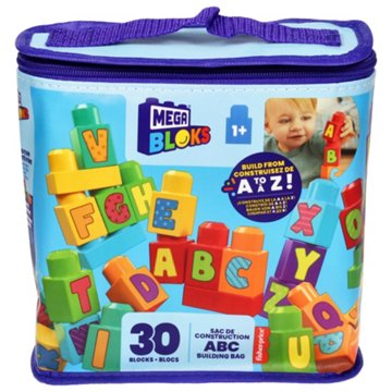 MEGA BLOKS ABC Blocks Building Bag, 30 pc