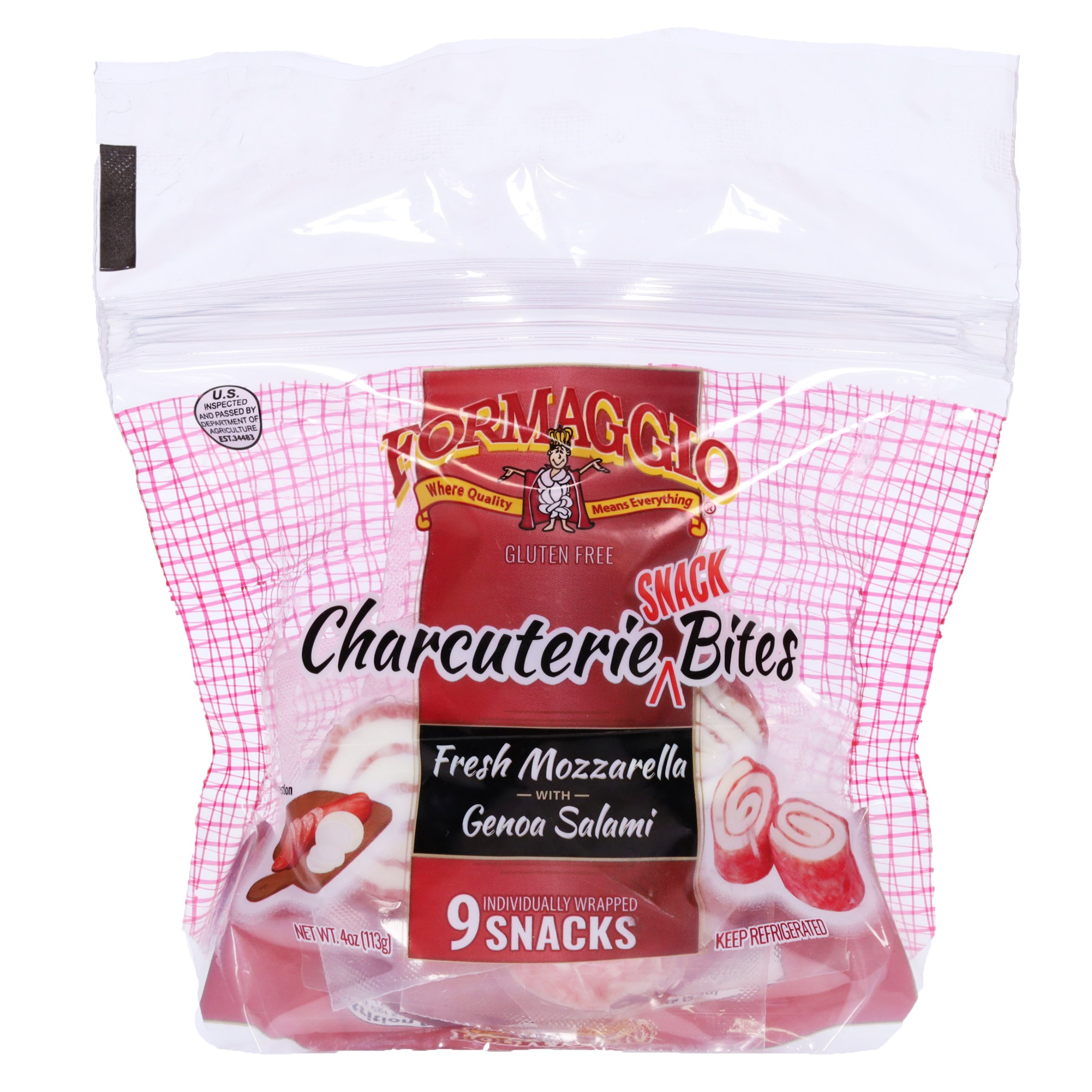 Formaggio Charcuterie Snack Bites Mozzarella Genoa Salami Shop Cheese at HEB