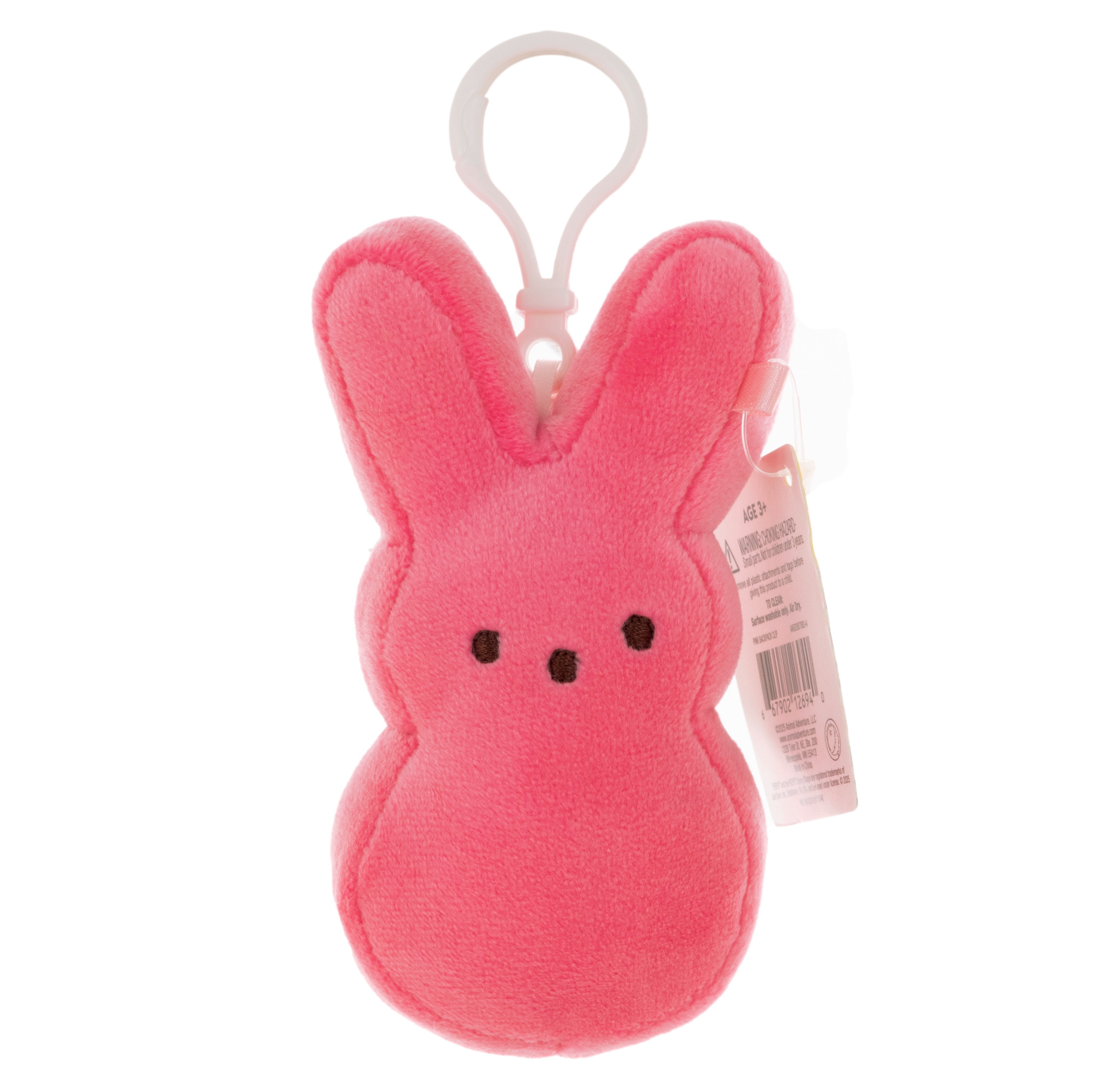 Peeps Easter Bunny Backpack Clip Pink Shop Plush toys at HEB