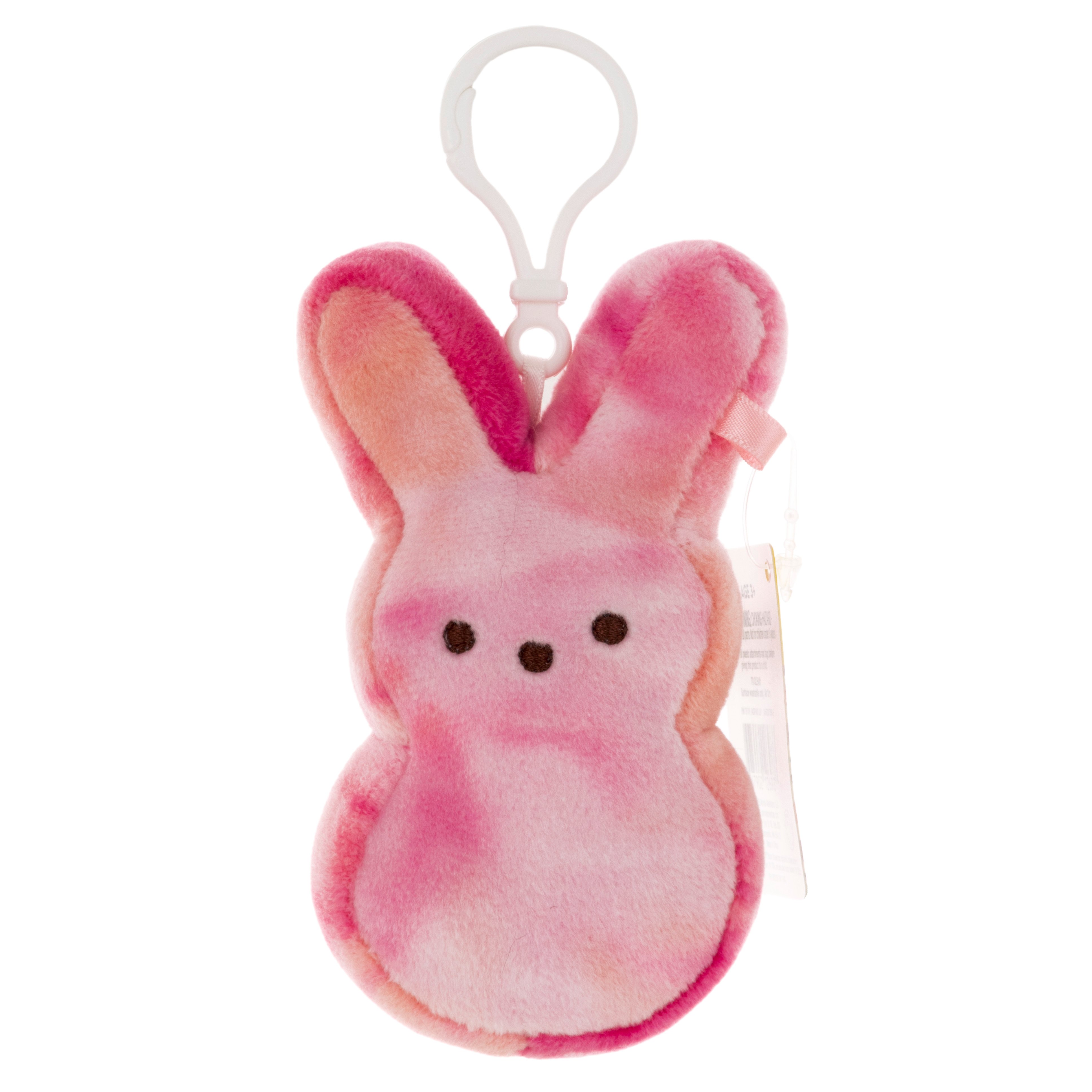 Peeps Easter Bunny Backpack Clip Pink Tie Dye Shop Plush toys at H E B